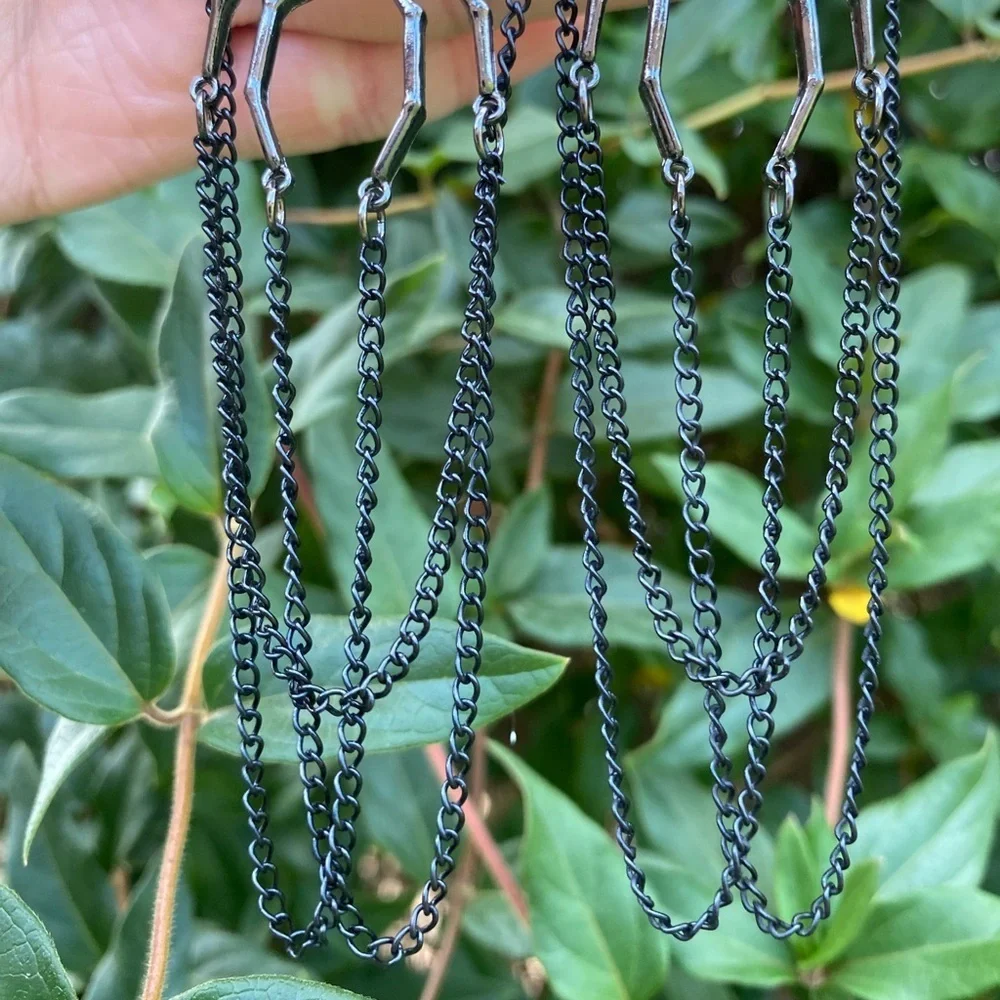 Gothic Black Spider Earrings Dangling Chain Texture Hanging New